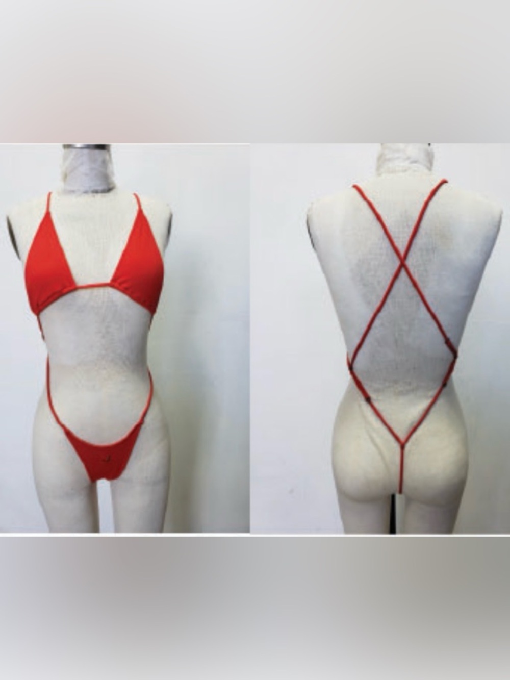 Minimal Animal Red Micro Triangle Bikini Set - Picture 2 of 2